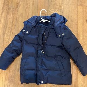 Navy Little Girls Warm Winter Coat